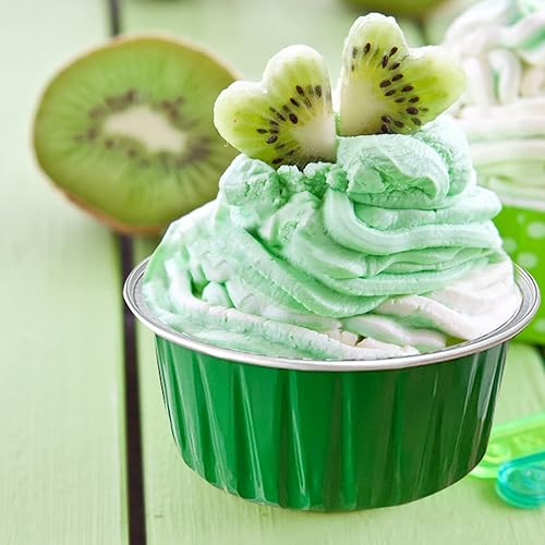 Miniatura 6 de 100 vasos de aluminio con tapas, 5 onzas desechables Ramekin para hornear, moldes para magdalenas, mini moldes de aluminio para cupcakes para fiesta