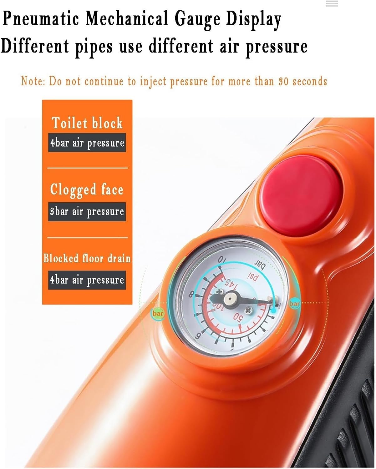 Electric Toilet Unclog, 20-Second Quick Inflation, Splash-Proof Design, Suitable for Toilets, Sinks, Floor Drains and All Kinds of Sewers