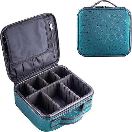 Miniatura 1 de Estuche de viaje para maquillaje, organizador de cosméticos, almacenamiento de herramientas de maquillaje con compartimentos ajustables para