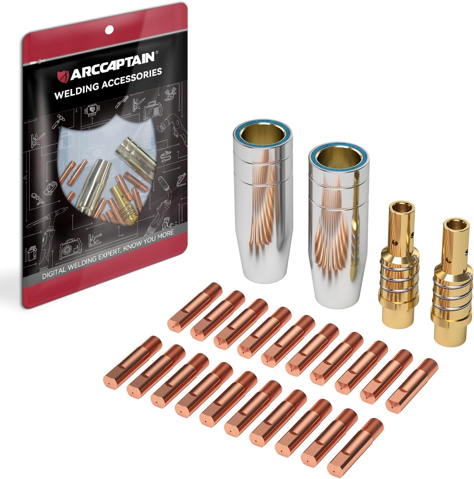 for MB15 15AK MIG Welding Gun Kit .030" Contact Tip Nozzle Diffuser MIG Welding Gun Accessory Kit for MB15 & ARCCAPTAIN MIG200 MIG130 (.030" MIG Gun Accessory Kit)