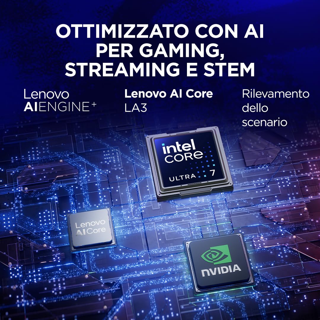 Lenovo Legion 7 Gaming Laptop - Display OLED WQXGA 16" 240Hz, Nvidia GeForce RTX 5060 8GB, Intel Core Ultra 7 255HX, RAM 32GB, SSD 1T, Windows 11 Home, Tastiera RGB italiana - Glacier White