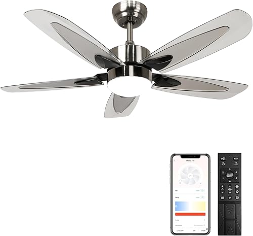 Miniatura 8 de Ventilador de techo con control remoto de luz, ventilador de techo regulable de 42 pulgadas para interiores y exteriores, para dormitorio, porche,