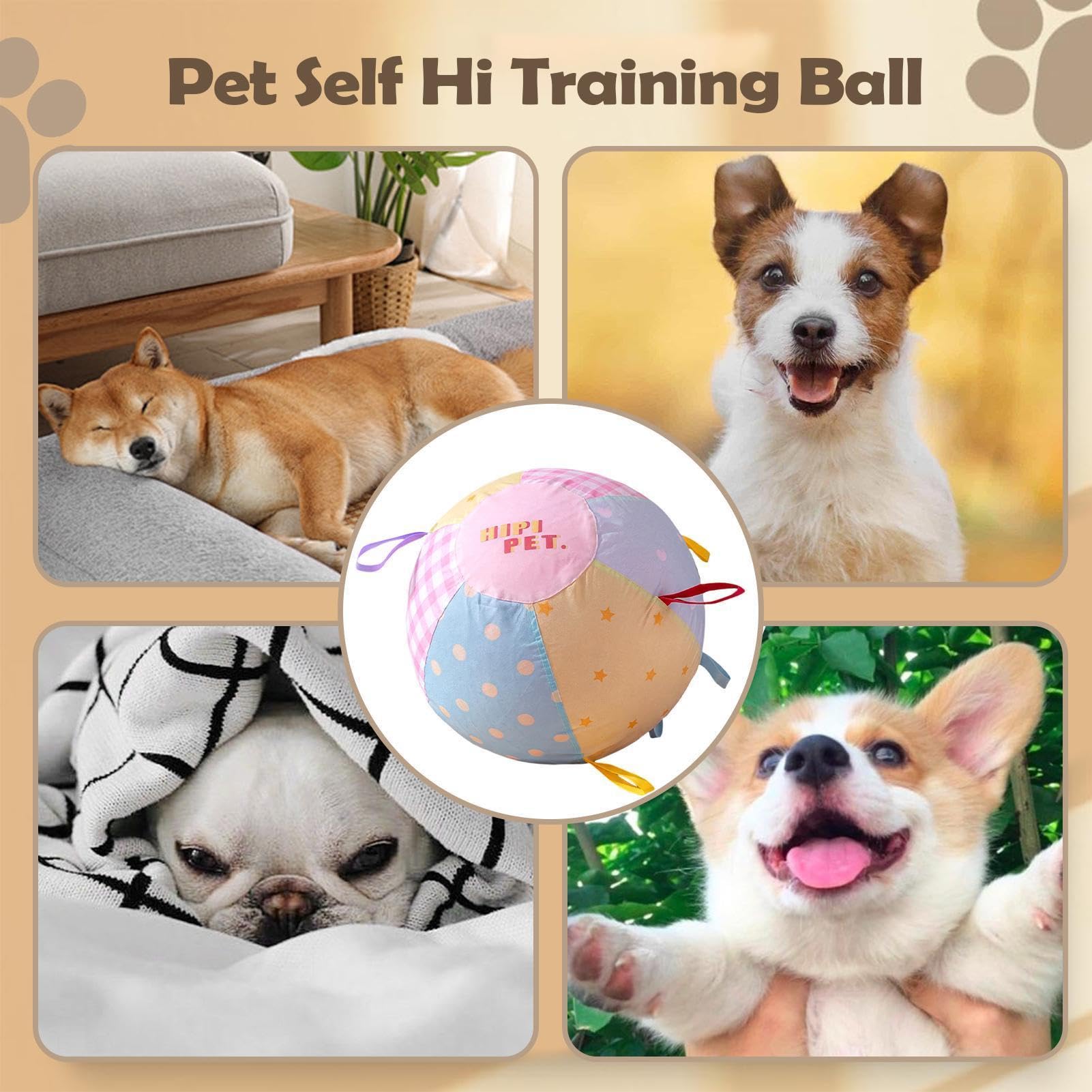 Hunde-Hüteball Mit Griff, Großes Hundespielzeug | Beruhigungsbälle für große Vierbeiner zum Für Training, Beschäftigung gegen Langeweile, Welpen und kleine bis große Hunde,