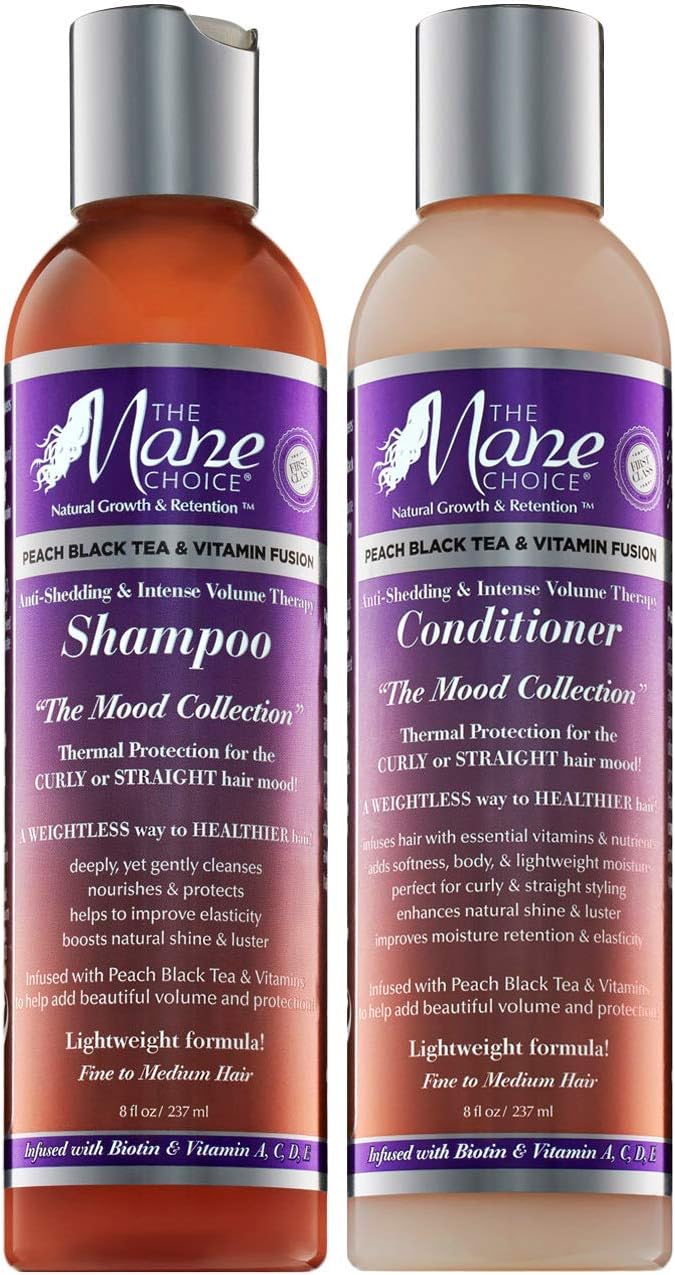 The Mane Choice Peach Black Tea & Vitamin Infused Anti-Shedding & Intense Volume Shampoo and Conditioner Set