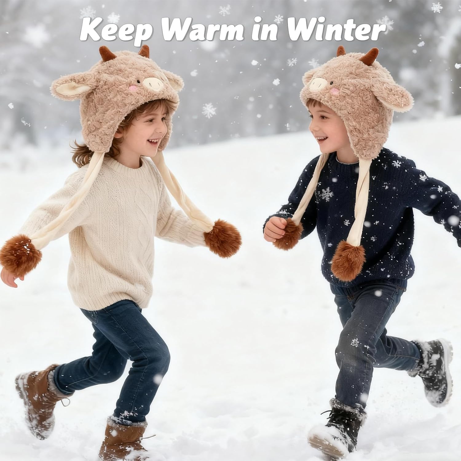 Animal Plush Hat with Moving Jumping Ears Pop Up Beating Hat Plush Cosplay Dress Up Funny Gift for Kids Adult - Image 5