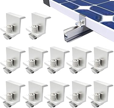12 x Solar Panel Brackets, Z Shape Solar Panel Bracket, 30mm Solar Panel Bracket Bracket Solar Plate Bracket for Roofs Mobile Homes, RV Caravans