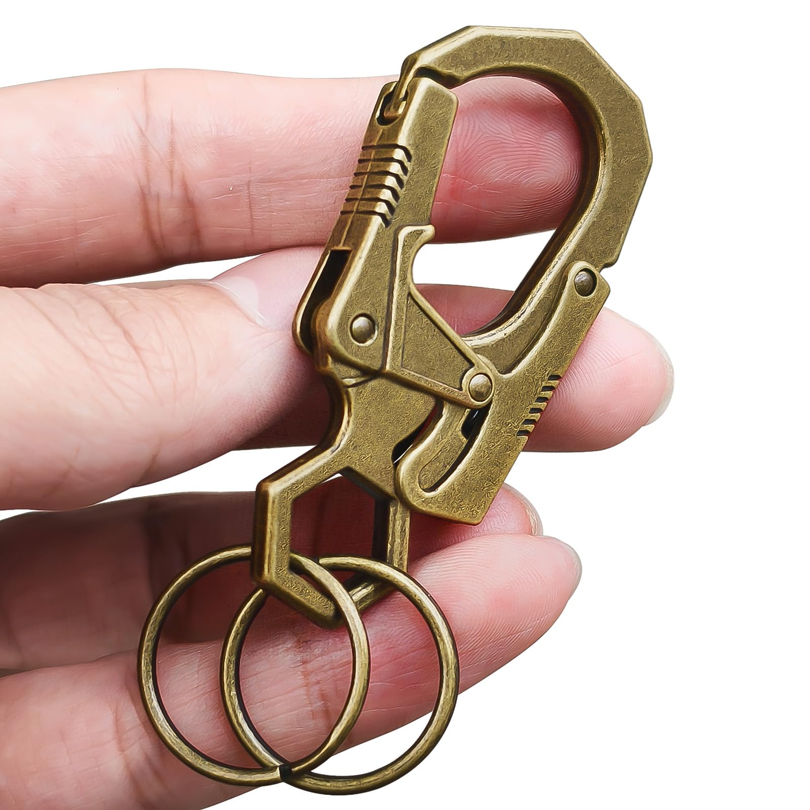 Ahiller Carabiner Clip for Keys, 6.3cm, Dual-Lock Design