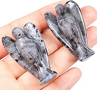 Vista 13 de mookaitedecor Set of 5 Assorted Crystal Angel Figurines, 1.5 inch Mini Guardian Angel Statue Carving Pocket Stone Sculpture for Home Room Office