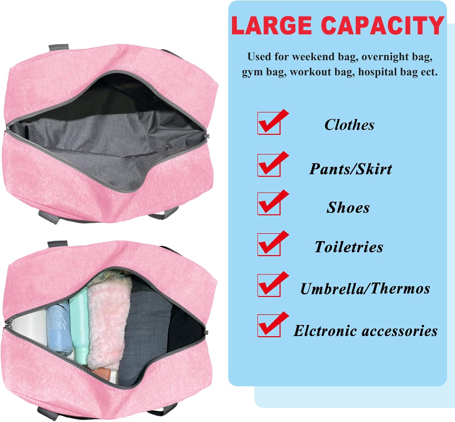For Spirit Airlines Personal Item Bag 18x14x8 Foldable Carry on Bags for Airplanes Travel Duffel Bags for Women and Men - Image 5