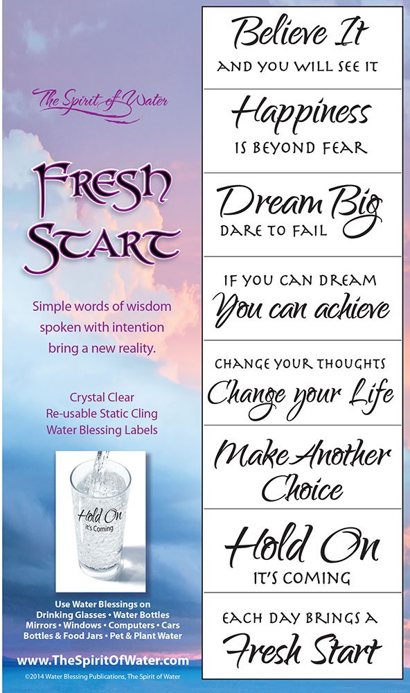 Water Blessing Labels - Fresh Start