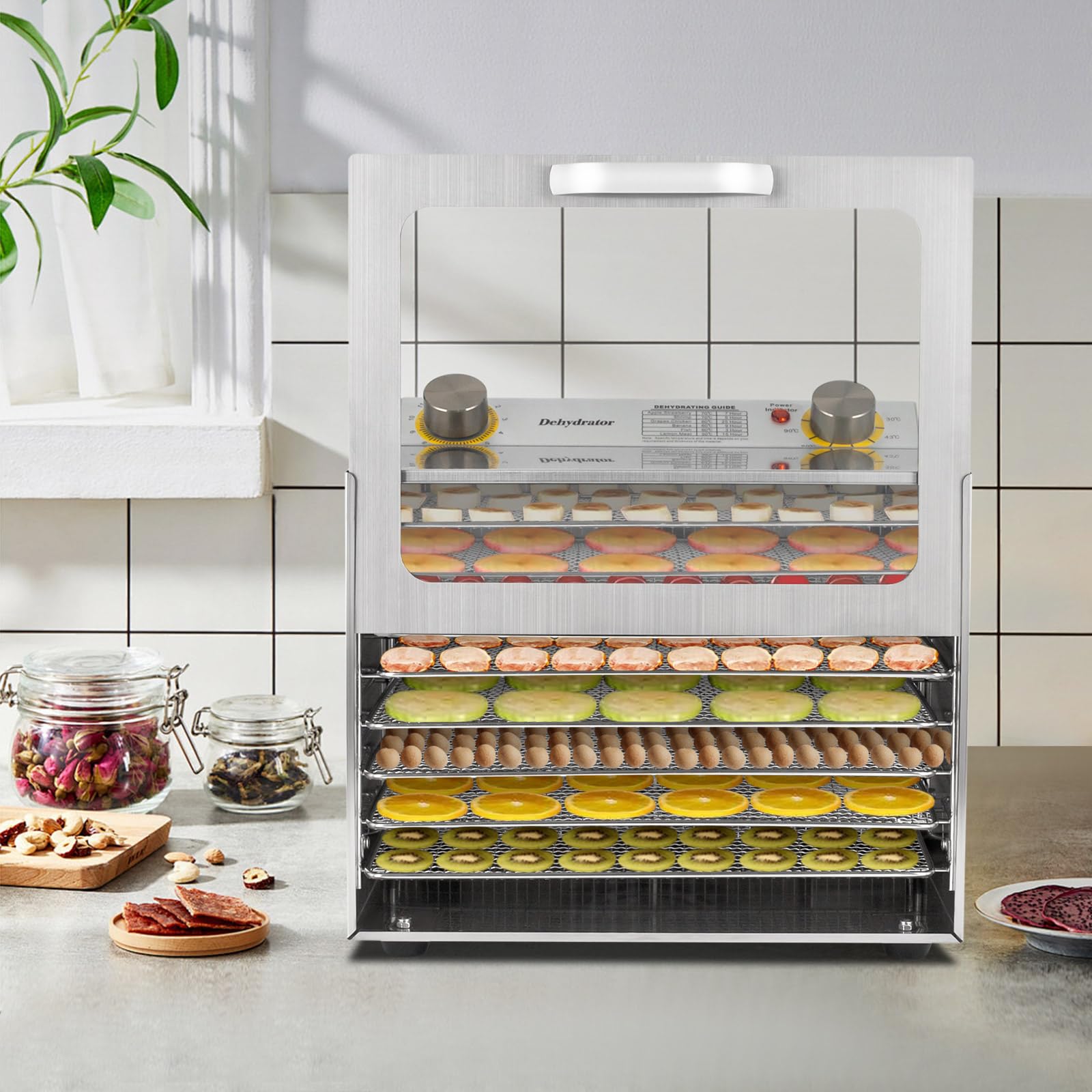 8 livelli, asciugatrice elettrica, 400 W, disidratatore alimentare in acciaio inox, essiccatore per cucine, ristoranti, panifici