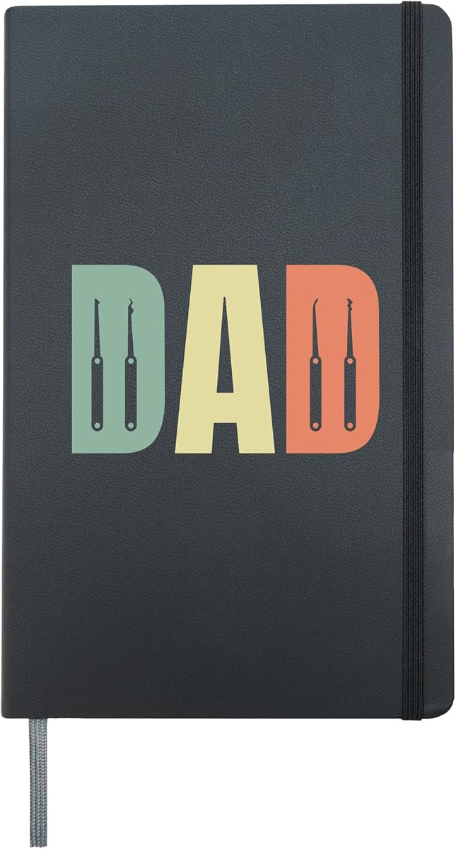 Retro Lock Picking Dad - Vintage Locksmith Father Hardcover Journal, Black
