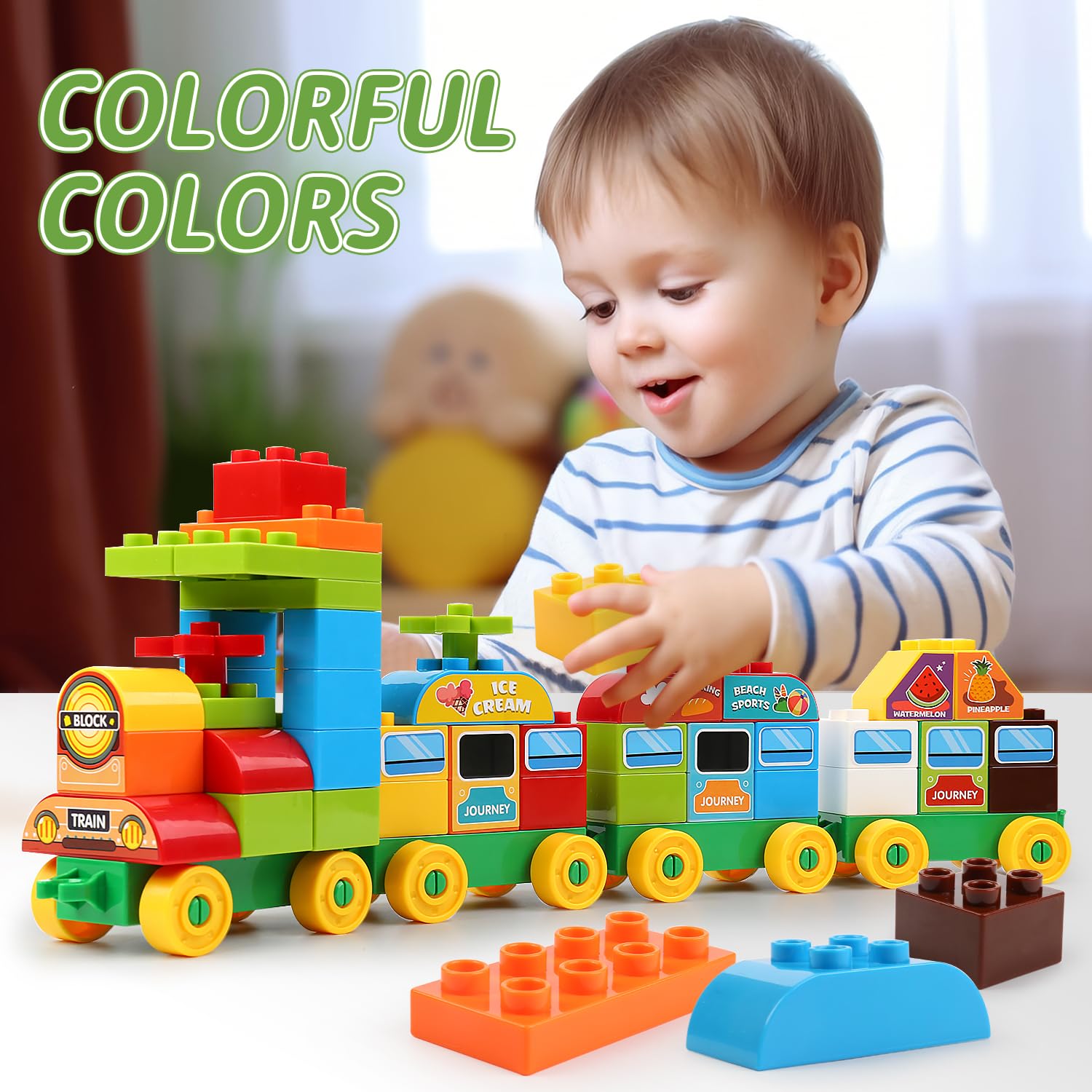 Brickyard Building Blocks Juguetes Grandes De Bloques De Construcción De 177 Piezas Para Niños De 1.5 A 5 Años, Juego De Bloques A Granel, Compatible Con Duplo (177 Piezas