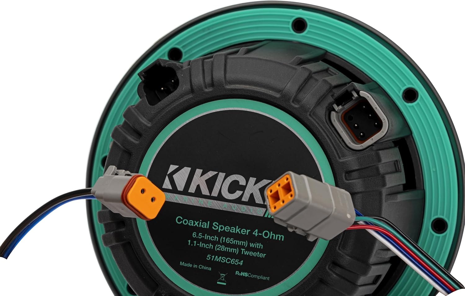 KICKER 51MSC654 - MSC 6.5-Inch Premium Marine 4-Ohm LED Coaxial System, Pair
