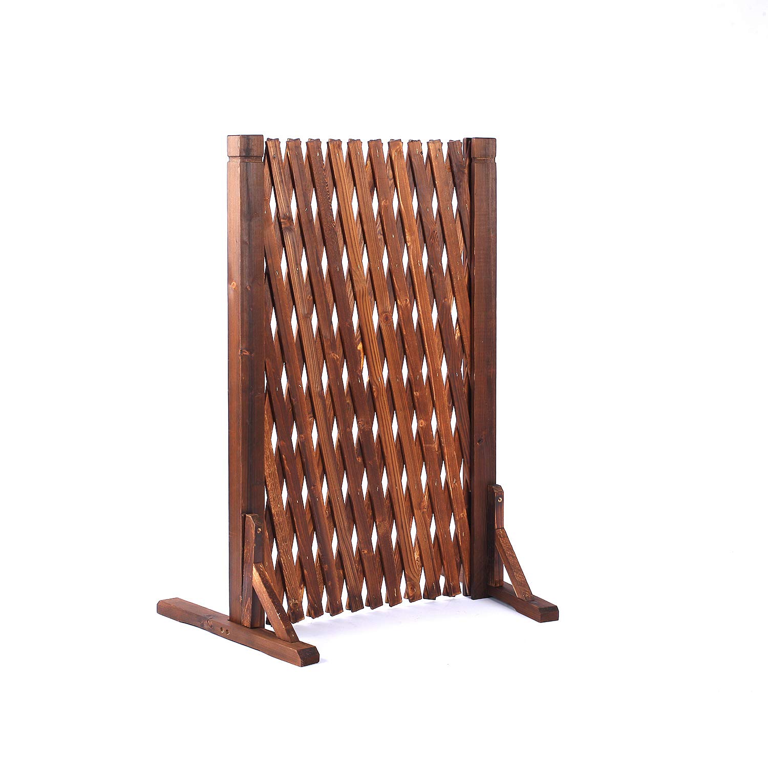 Buy MYOYAY 2PCS Expandable Garden Fence Wooden Pet Gate 27.5 x 63 inch