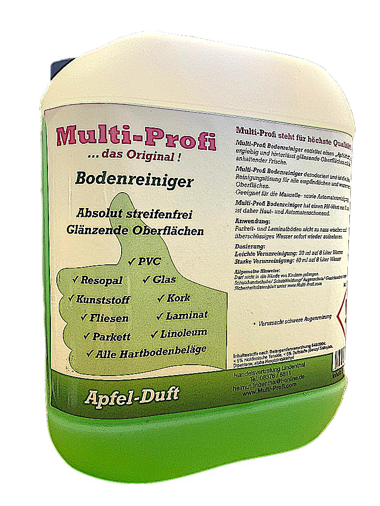 Limpiador de Suelo con Aroma de Manzana, Verde, 5,0 Liter