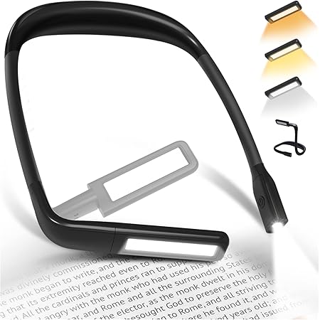 Book Reading Light Knitting Crochet Craft Light (Eye-friendly Wide Lamp), Book Lover Christmas Birthday Gifts Stocking Stuffers for Men Women Wife Husband Dad Mom Father Mother Teens Neck Booklight