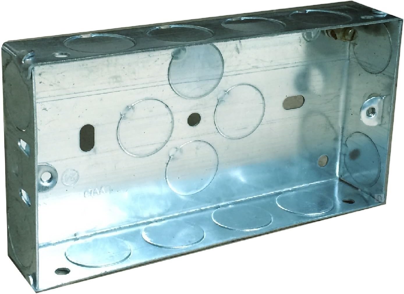 Double Metal Back Box 25mm Flush Wall Pattress / 2 Gang Electrical Socket Switch