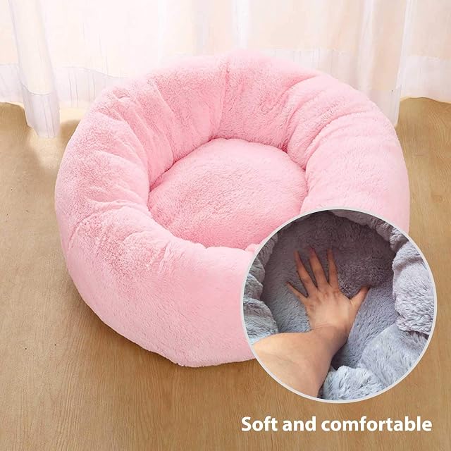 Foto 7 de 7 de PETCUTE Cama para Perros Medianos Cama para Gatos Mullido Redondo Cueva del Gato Cachorro Nido de Gato Suave…