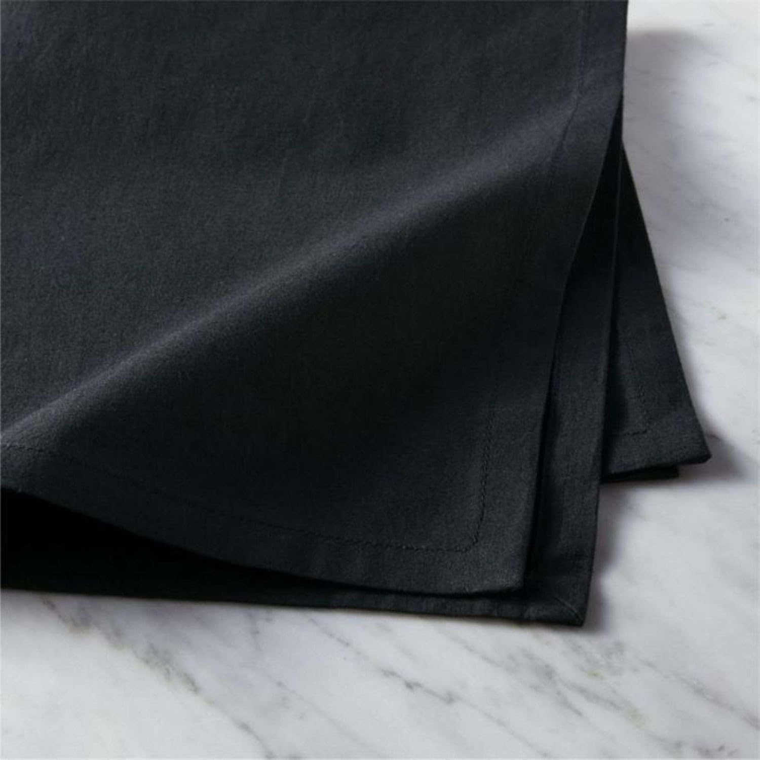 Dinner Napkins 100% Cotton Fall Dinner Napkins Size 12X12 Inches Solid Black Color Cloth Napkins Thanks Giving Cloth Napkins Durable Hotel Quality Christmas Dinner Napkins (Set of 12)