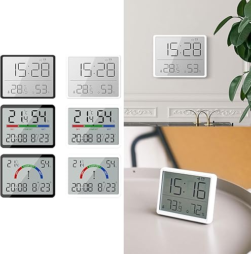 Miniatura 2 de Reloj de pared digital digital con pantalla grande, detección de humedad y fecha y temperatura, perfecto para uso doméstico y oficina, funciona con