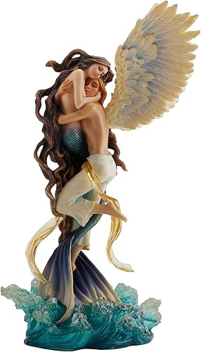 (color) - Ángel de amor imposible y estatua de amantes de la sirena por la artista Selina Fenech
