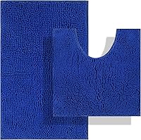 Vista 36 de BOANKODU Juegos de Alfombras de Baño de 2 Piezas, Alfombra de Baño de Chenilla Extra Suave Ultra Absorbente, Alfombra de Baño con Fondo