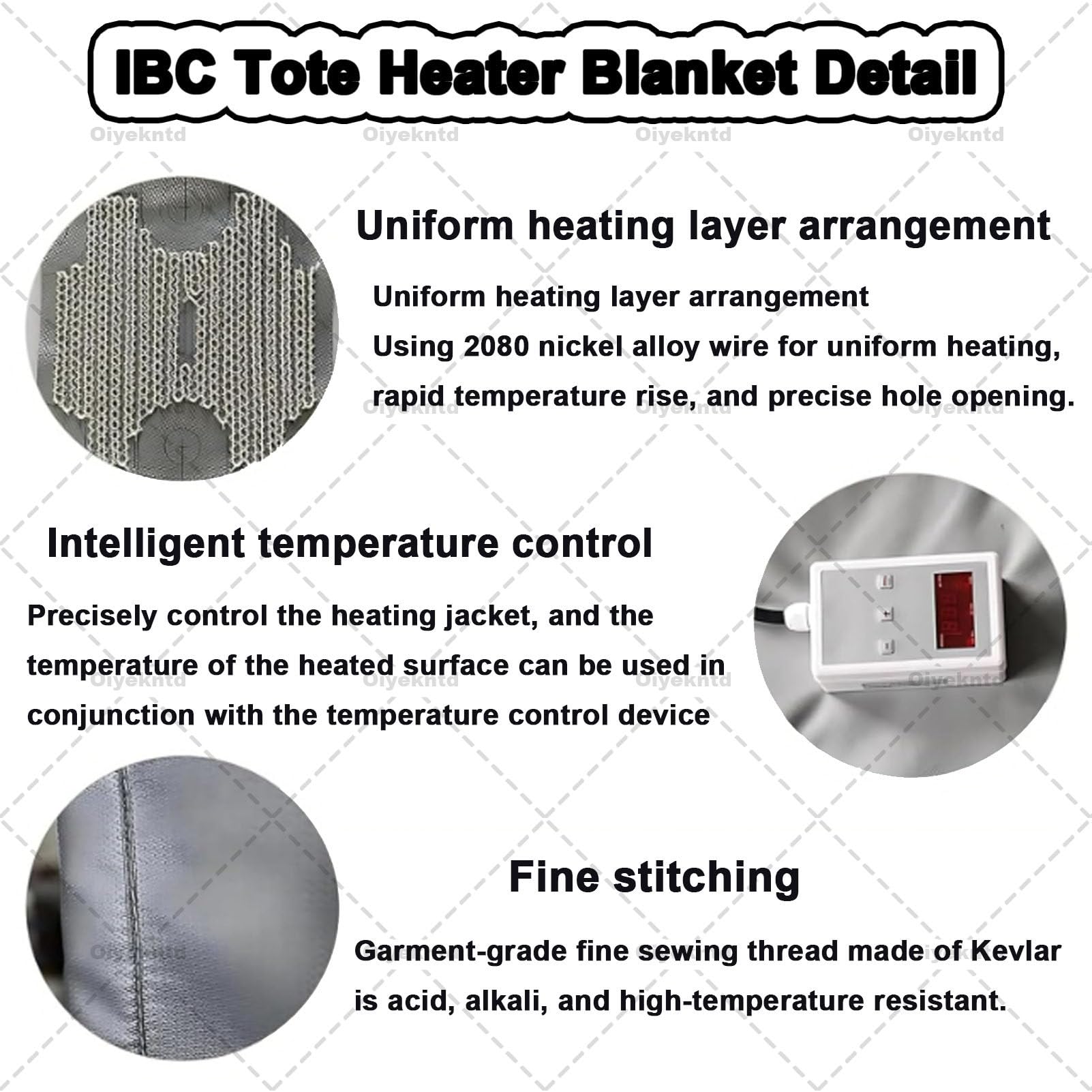 Manta calefactora para contenedores IBC, manta calefactora industrial para bidones, almohadilla térmica para invierno, calentador eléctrico impermeable para contenedores y bidones Grey-200L/55Gal