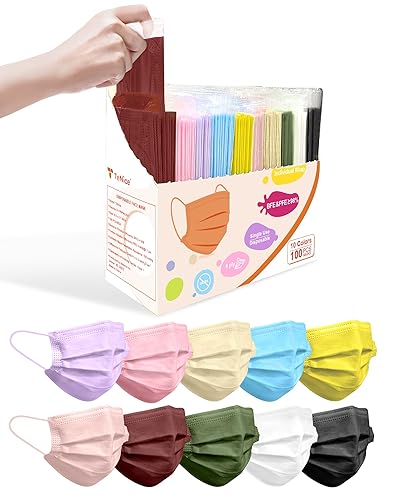 Miniatura 130 de Mascarillas desechables paquete de 100 unidades, 4 capas ASTM nivel 3 grado médico, transpirables para protección al aire libre de adultos, Sinfonía