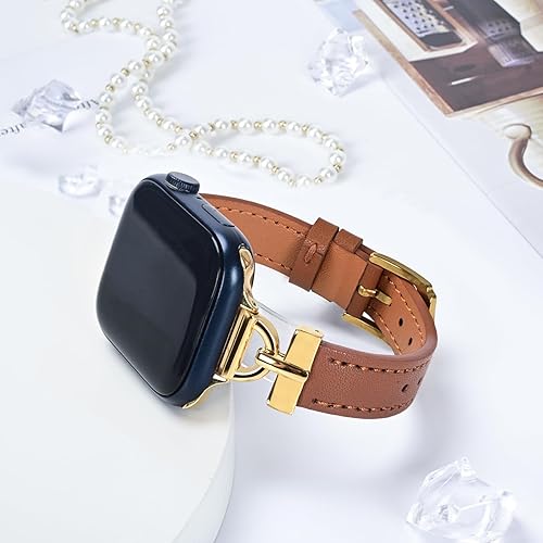 Miniatura 5 de Correas de cuero delgadas compatibles con Apple Watch Band 1.496 in 1.575 in 1.614 in 1.654 in 1.732 in 1.772 in 1.929 in, correa de cuero superior