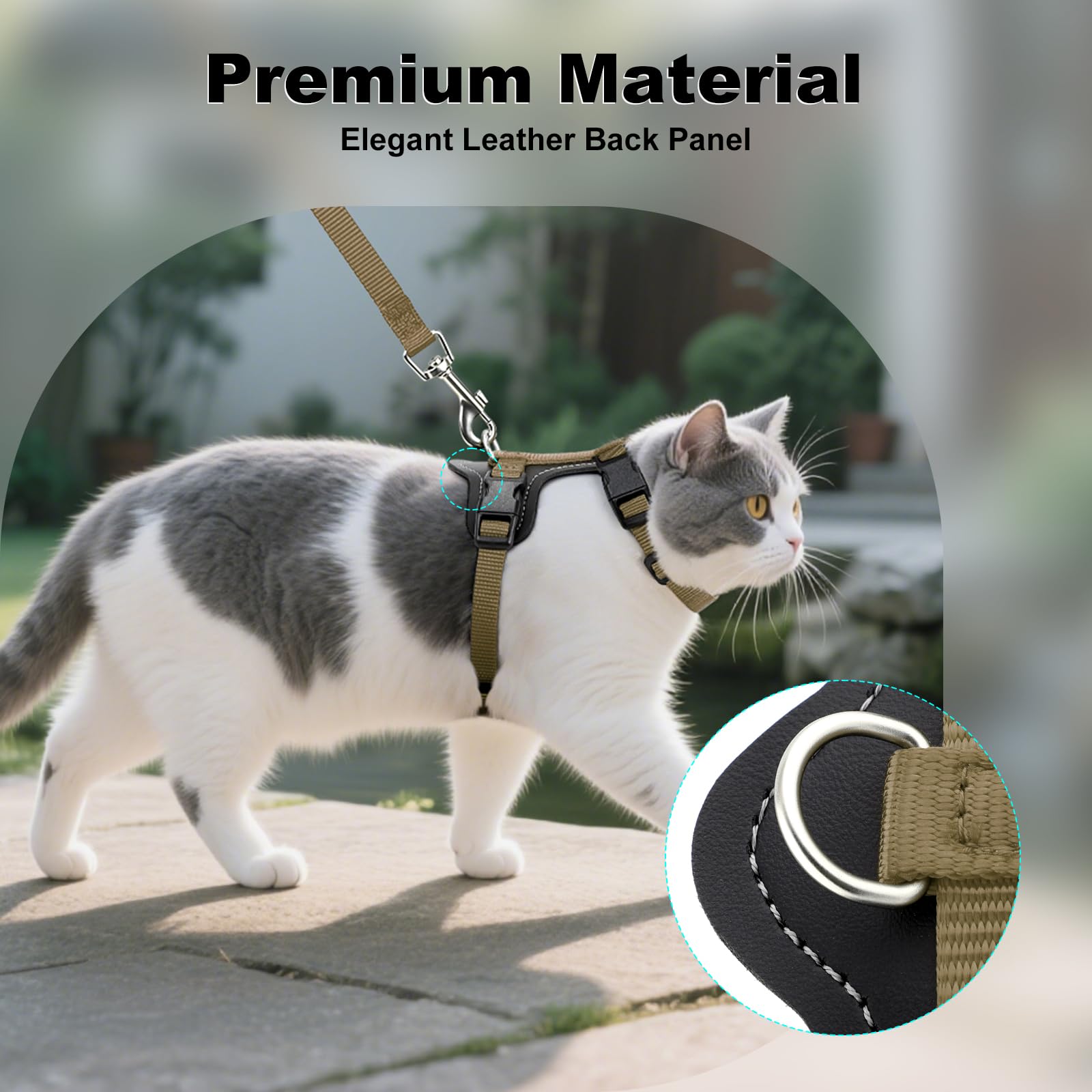 Plutus Pet Adjustable Cat Harness and Lead Set, Quick Release - Image 3