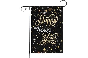 Louise Maelys Happy New Year Garden Flag 12x18 inch | Double Sided...