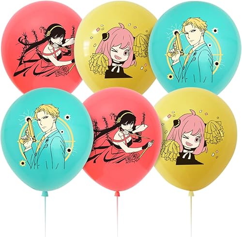 Miniatura 6 de 37 piezas de suministros para fiesta de cumpleaños con temática de anime Anya Forger, incluye pancarta de feliz cumpleaños, decoración de pasteles,