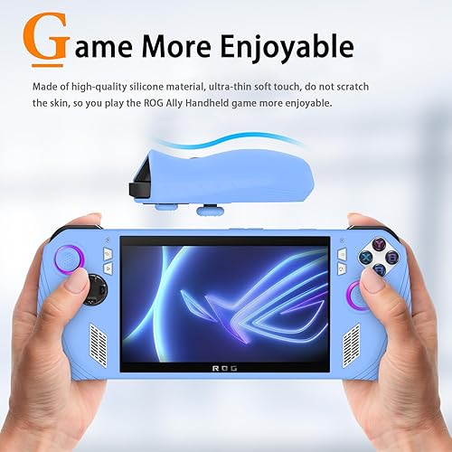 Miniatura 6 de Miimall Funda compatible con ROG Ally, funda de silicona Asus Ally, antihuellas, absorción de golpes, antiarañazos, de silicona suave, funda