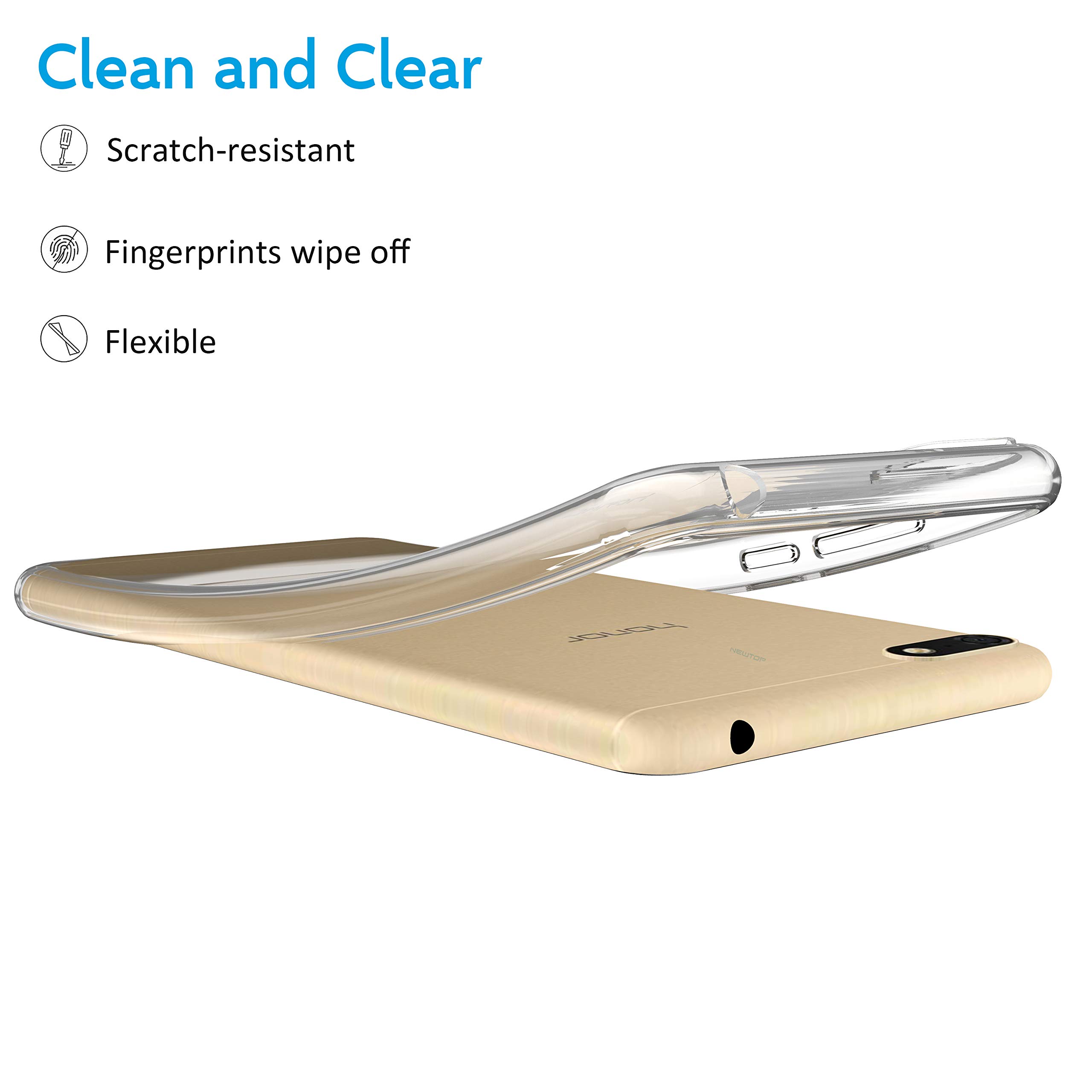 MovilCom Custodia Trasparente Per Huawei Y5 2018 / Y5 Prime - Cover 360° Morbida E Resistente