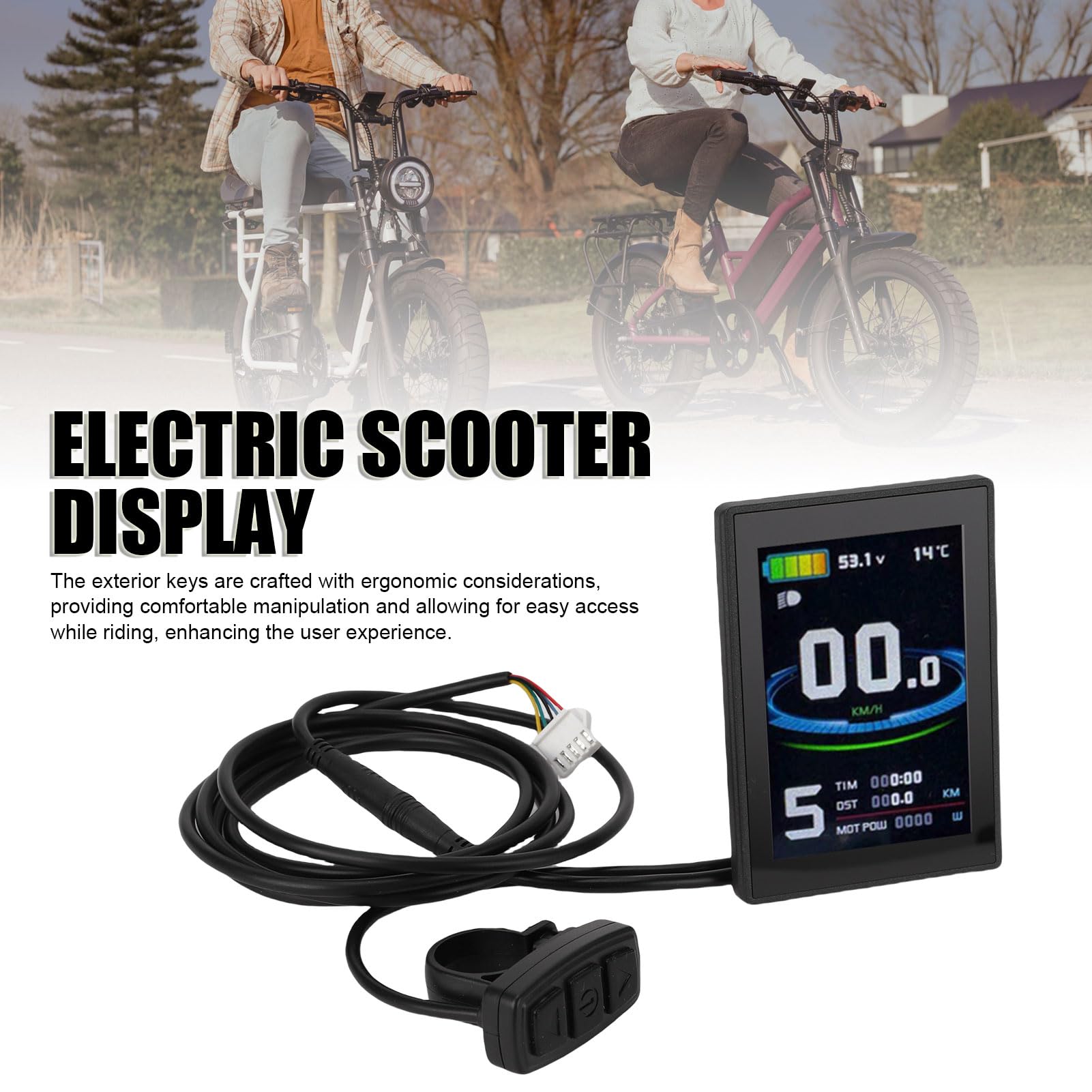 Buachois Medidor Universal de Pantalla para Scooter Panel de Control Medidor para Bicicleta y Scooter