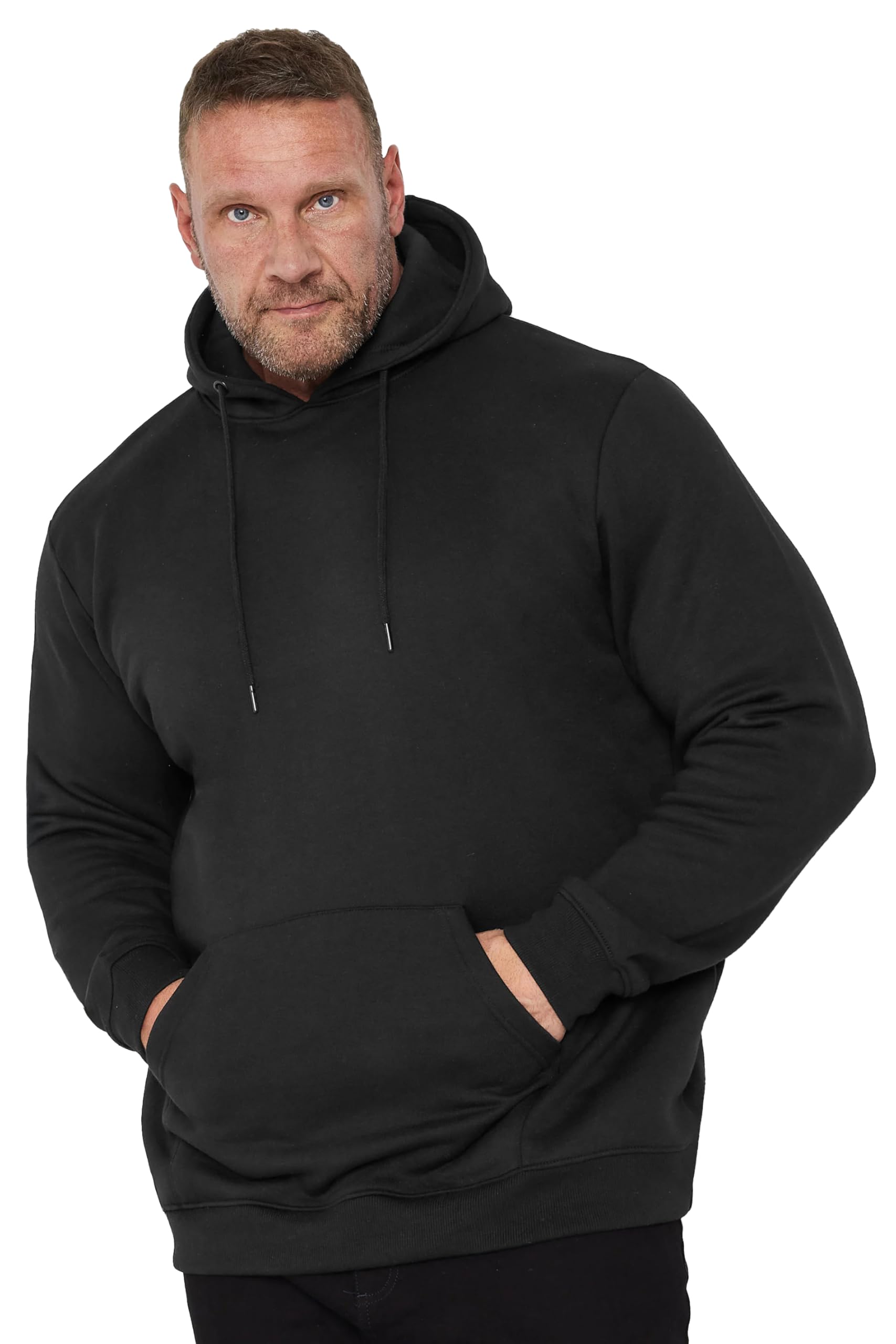 Badrhino Men's Black Big & Tall Premium Hoodie - Plus Curve Xl Plus