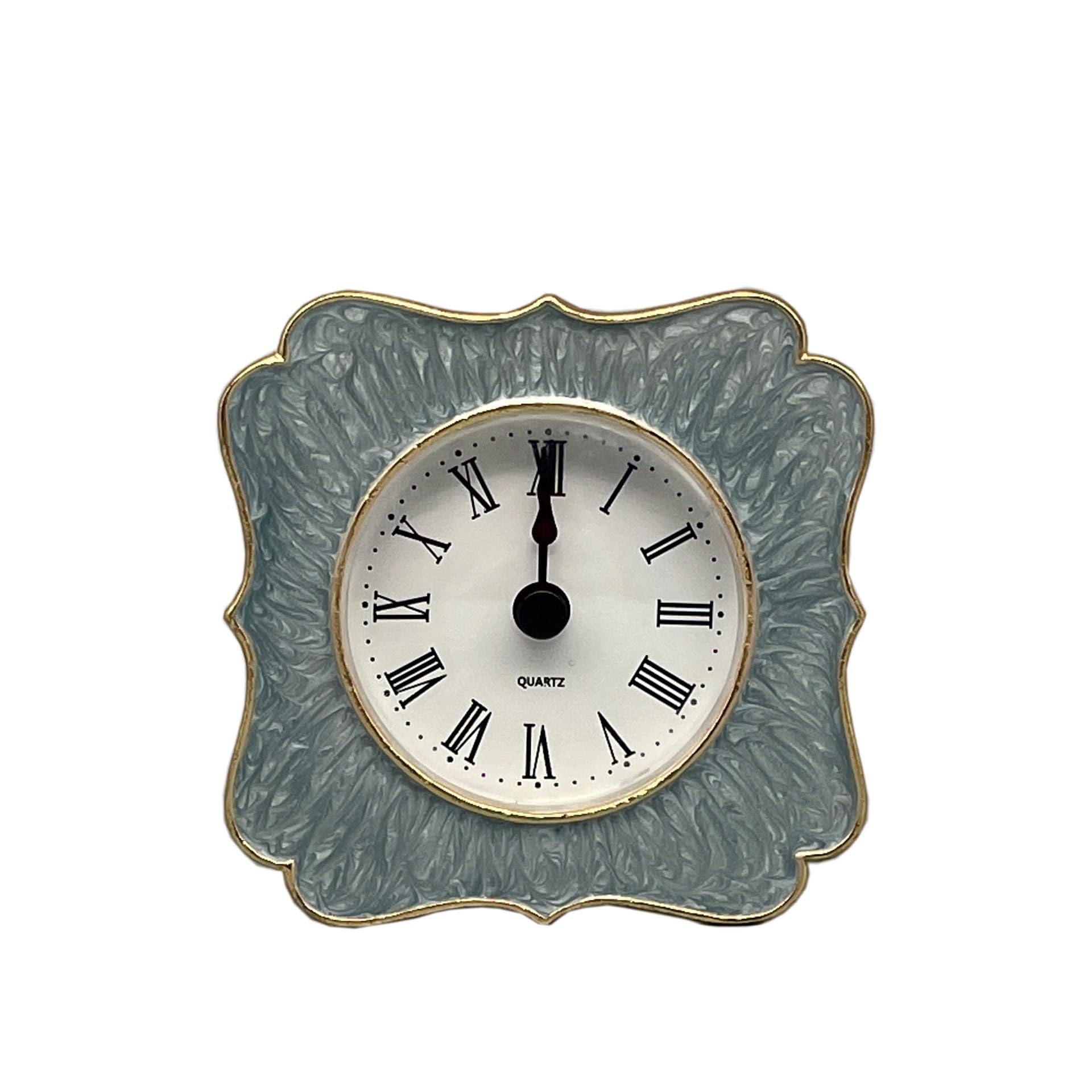 Ulalaza HOME Vintage Table Clock Silent Melting Clock Surrealism Dripping Clock Funny Creative Gift Shelf Small Rustic Metal Clock with Roman Numerals for Home Kitchen Office Desk Table