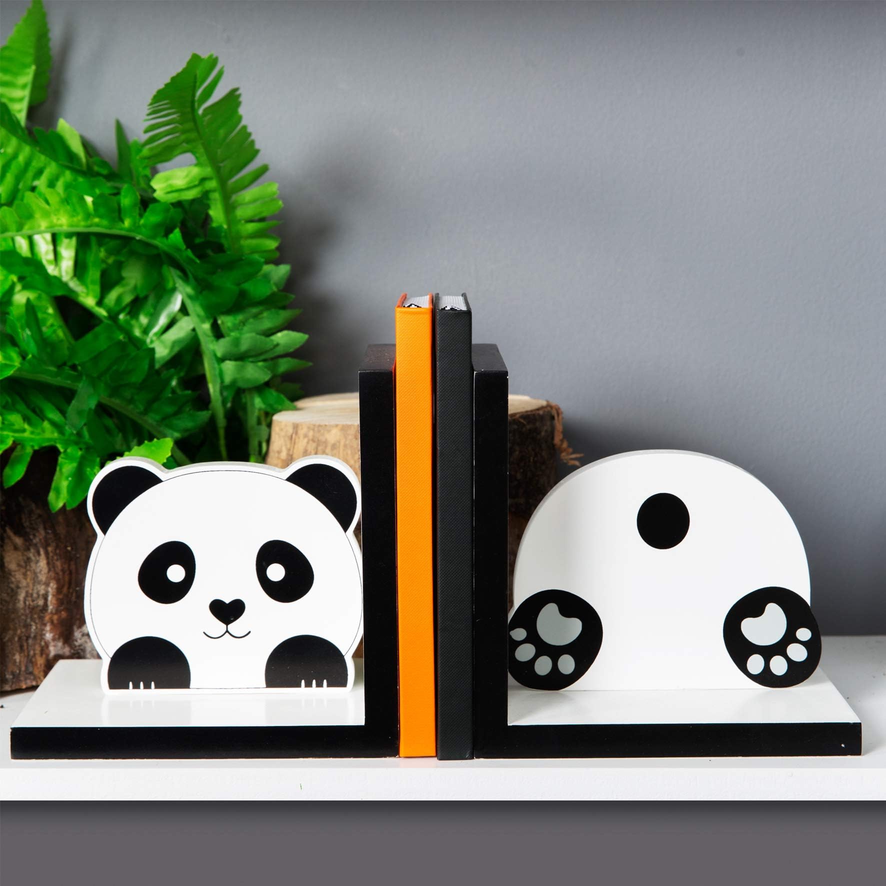 Widdop & Co Pair of Wooden Panda Bookends - Fun Cute Zoo Jungle Animals Support For Book