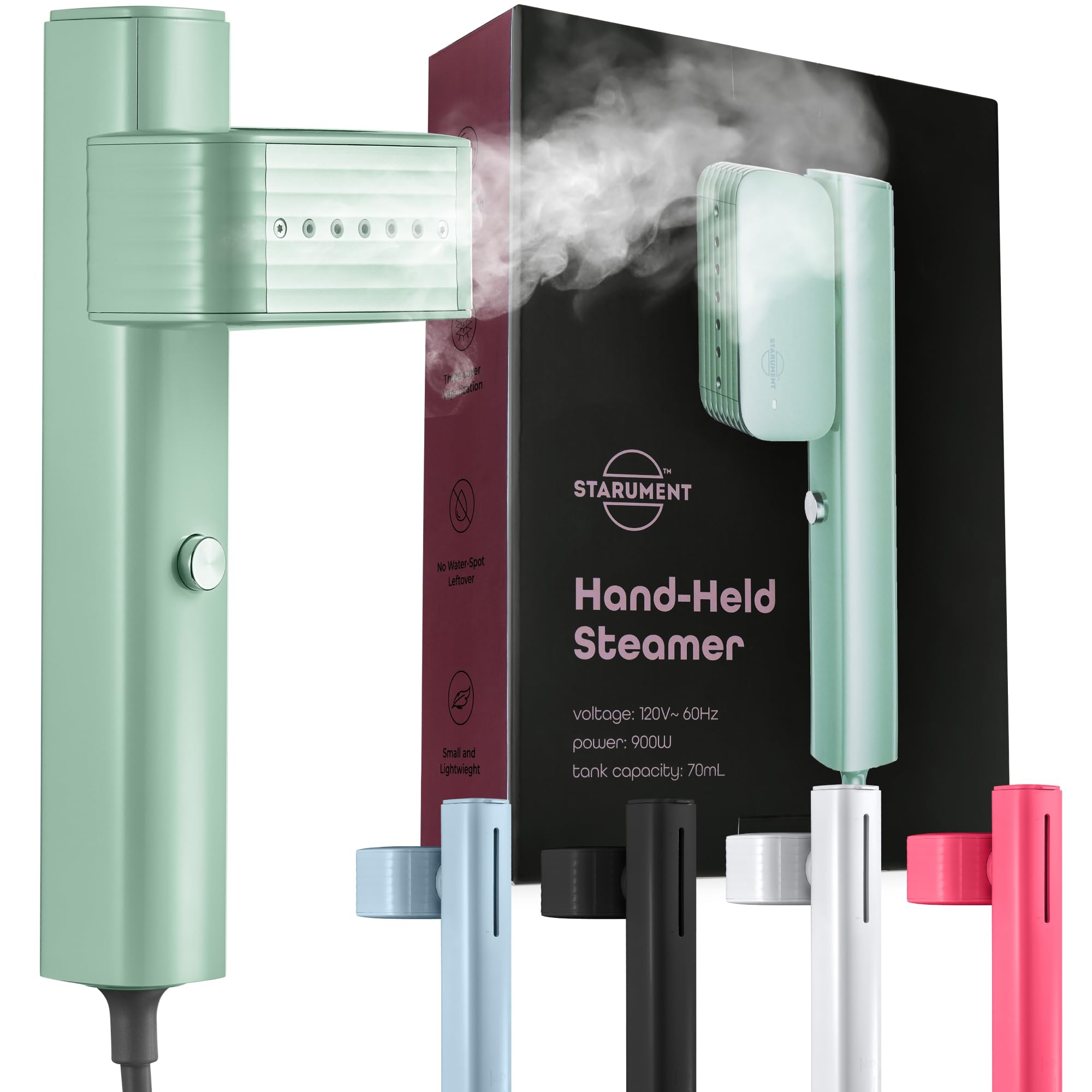 Portable Steamer for Clothes, Professional Handheld Garment Steamer 15s Fast Heat-up, 70ml Water Tank, 900W Mini Steam Iron for Home and Travel