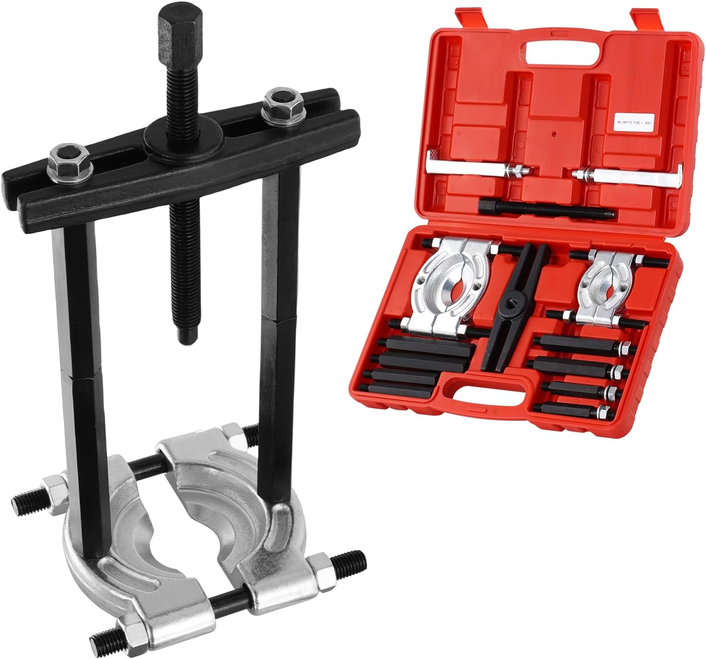 VEVOR Bearing Puller Kit 14-Piece, 5 Ton Bearing Separator, Pinion Wheel Bearing Removal Kit with 2" and 3" Jaws, Bearing Separator and Puller Set, Heavy Duty Bearing Splitter Tool Kit with Case