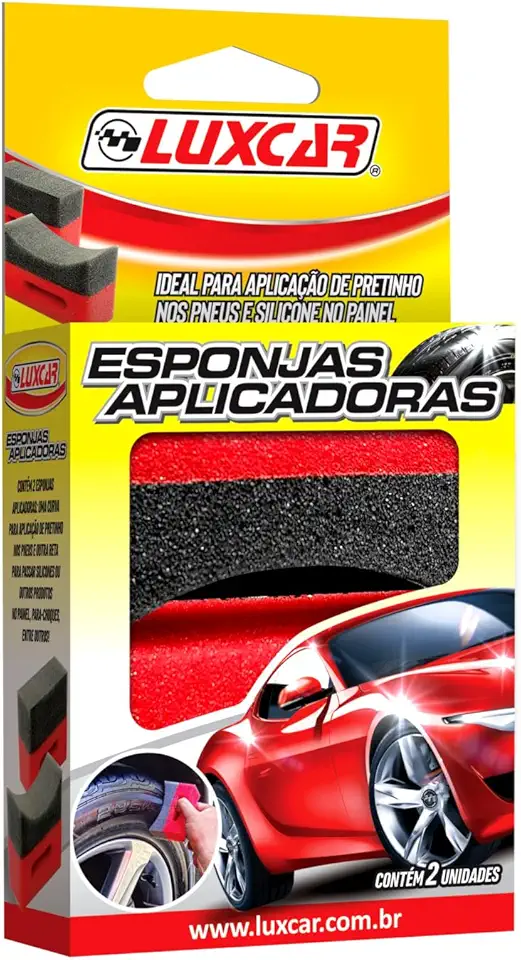 Luxcar Esponjas Aplicadoras Kit com 2 – Aplicação de Pretinho e Silicones