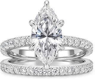 3.5CT Marquise Cut Engagement Ring Set for Women, 5A Cubic Zirconia