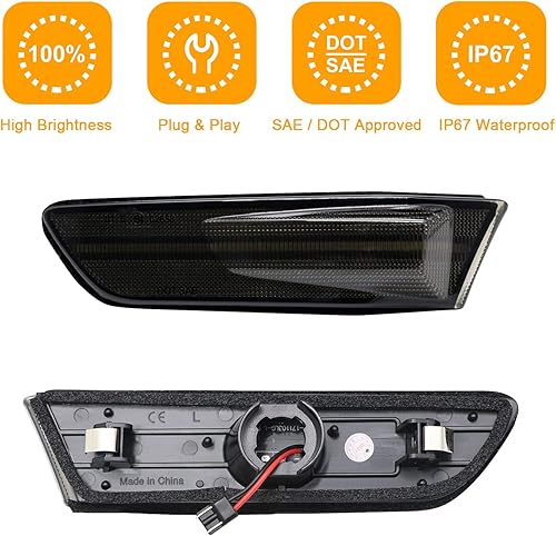 Miniatura 7 de Aexploer Luces de marcador laterales LED compatibles con G35 2D Coupe 2003-2007Skyline V35 Coupe 2002-2007, luces de marcador de parachoques