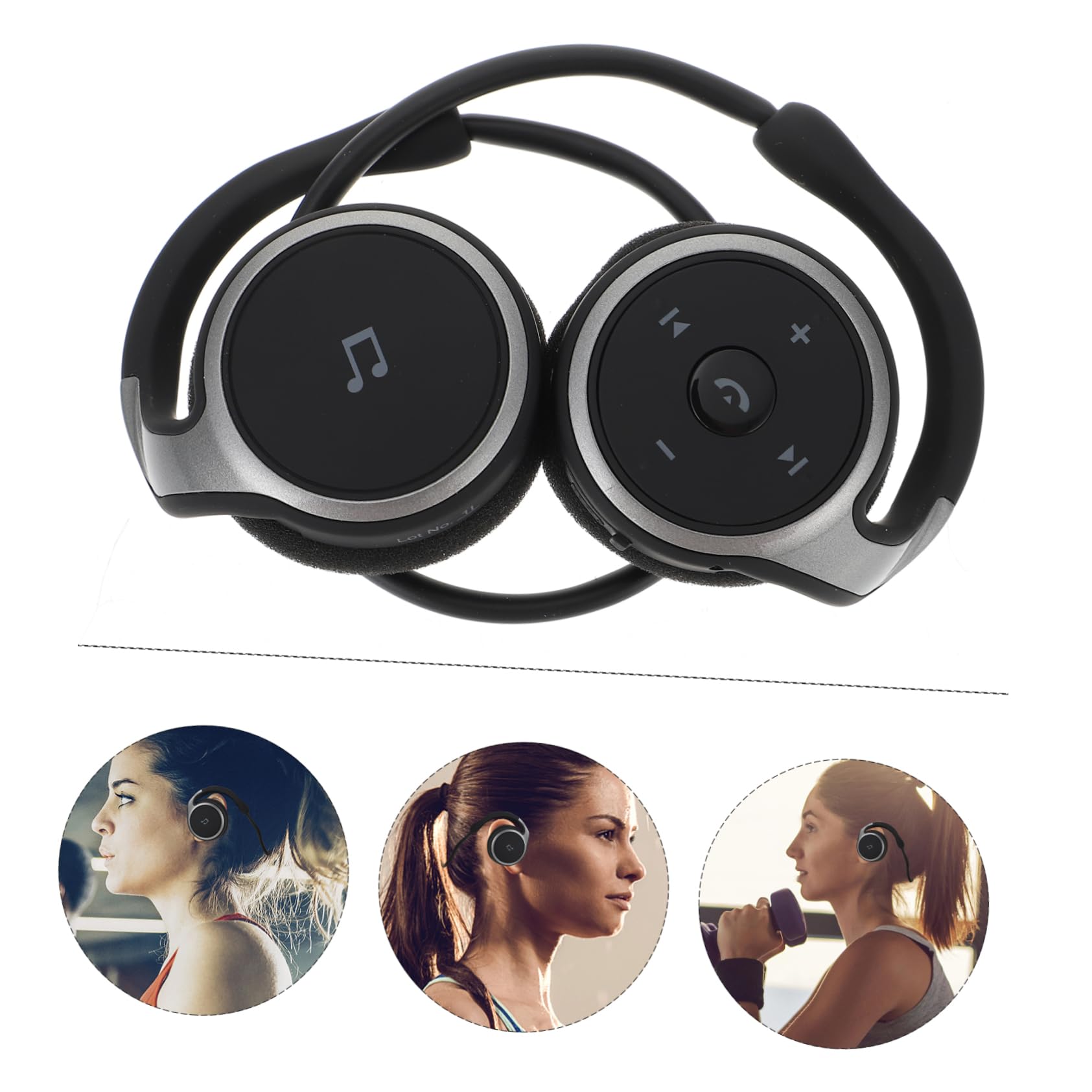 KOMBIUDA Cuffie Auricolari Sport Wireless Headphones Microfono, Leggere in Abs, Design Ergonomico, Comode Occhiali, per Palestra e Allenamento