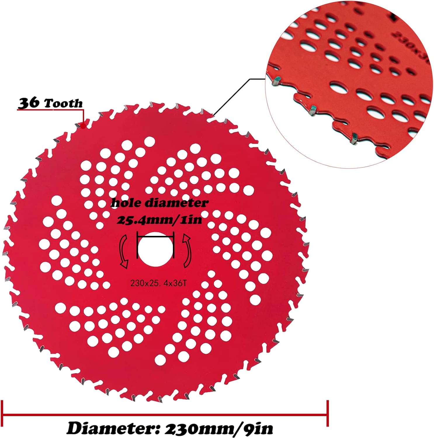 9" x 36 Teeth Carbide Tipped Brush Cutter Blades & 10" x 3 Teeth Weed Eater Blades, Weed Wacker Blade for Brush Cutter, Trimmer, Weed Eater