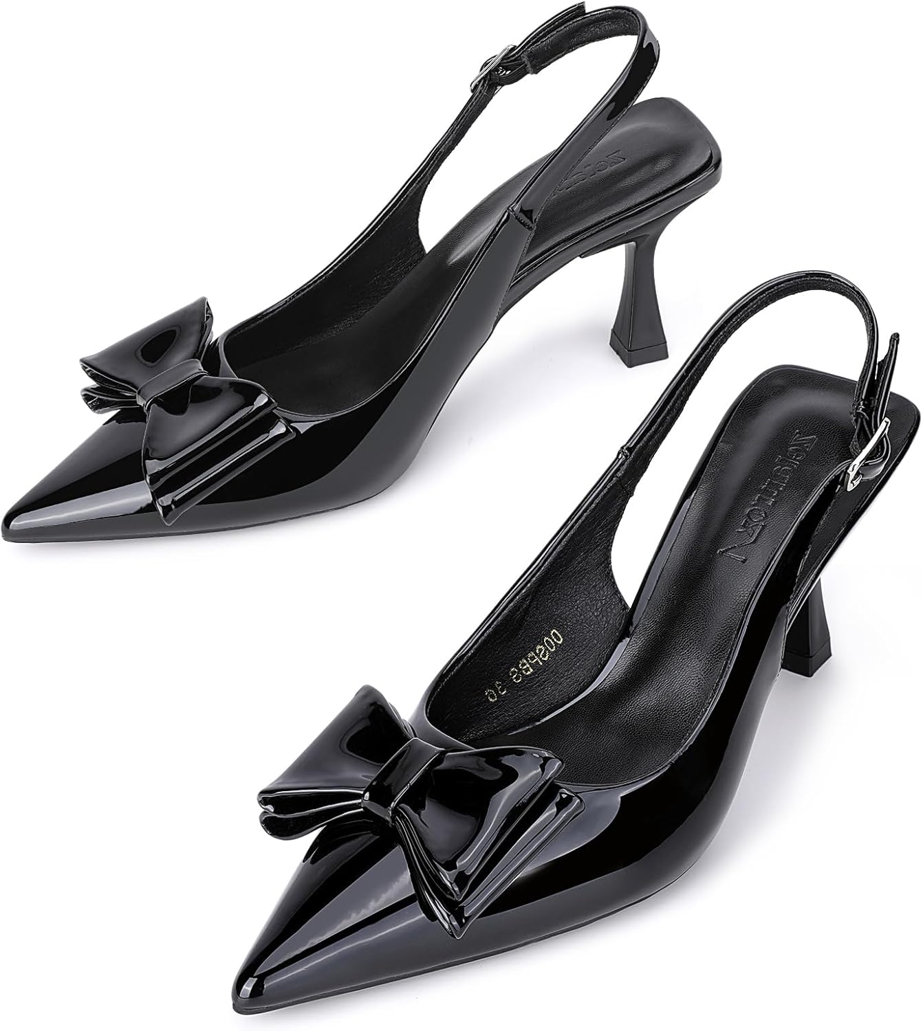 Zelaprox Women's Slingback Kitten Heels - Adjustable Buckle Strap