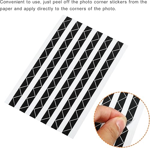 Miniatura 4 de PATIKIL Adhesivo de esquina para fotos, 20 hojas2040 unidades, etiqueta autoadhesiva de montaje de imágenes para diario, álbum, diario, álbum de