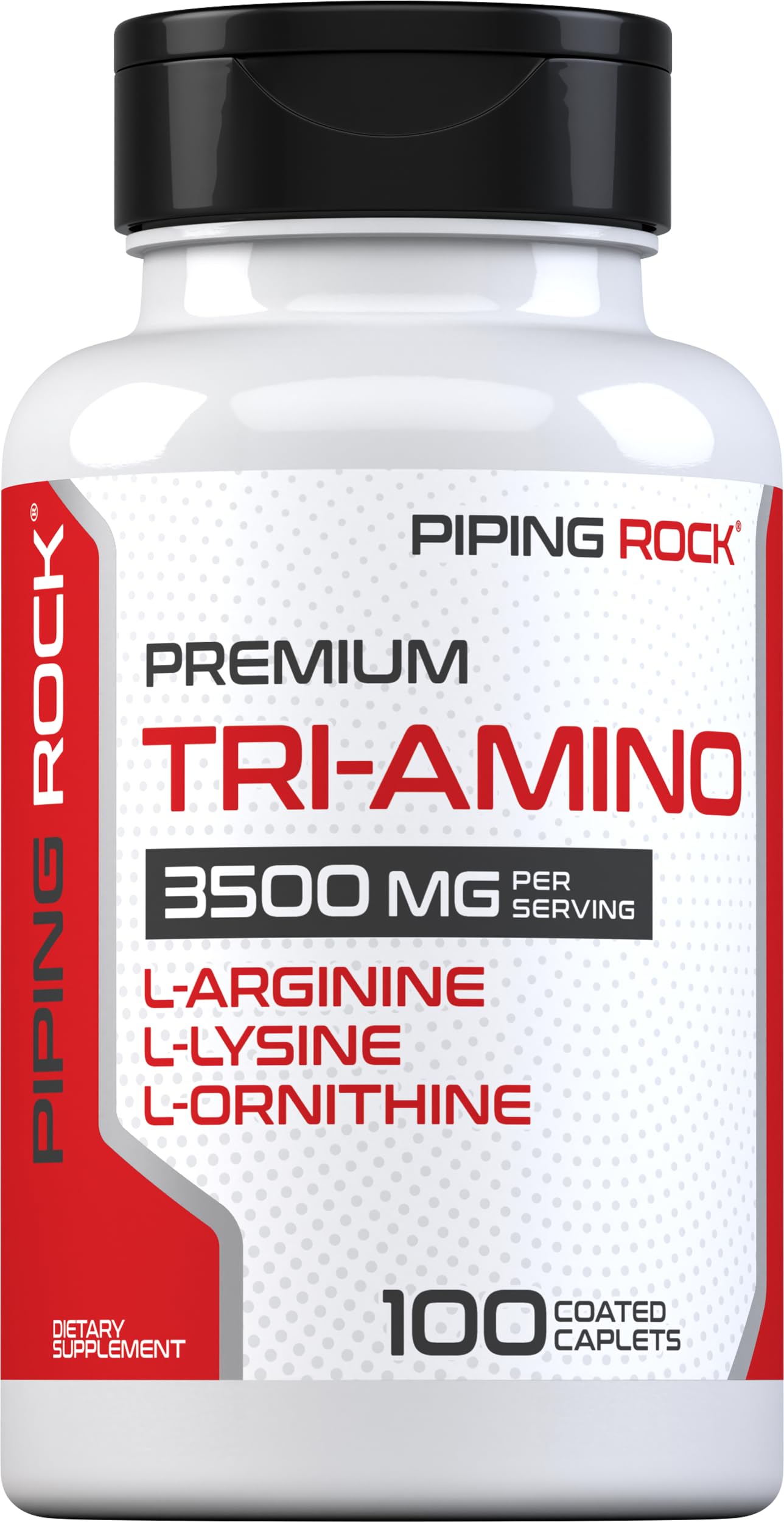 Suplemento Tri Amino de Piping Rock | 100 comprimidos | Complejo con L-arginina, L-ornitina y L-lisina | Vegetariano, sin OMG ni gluten