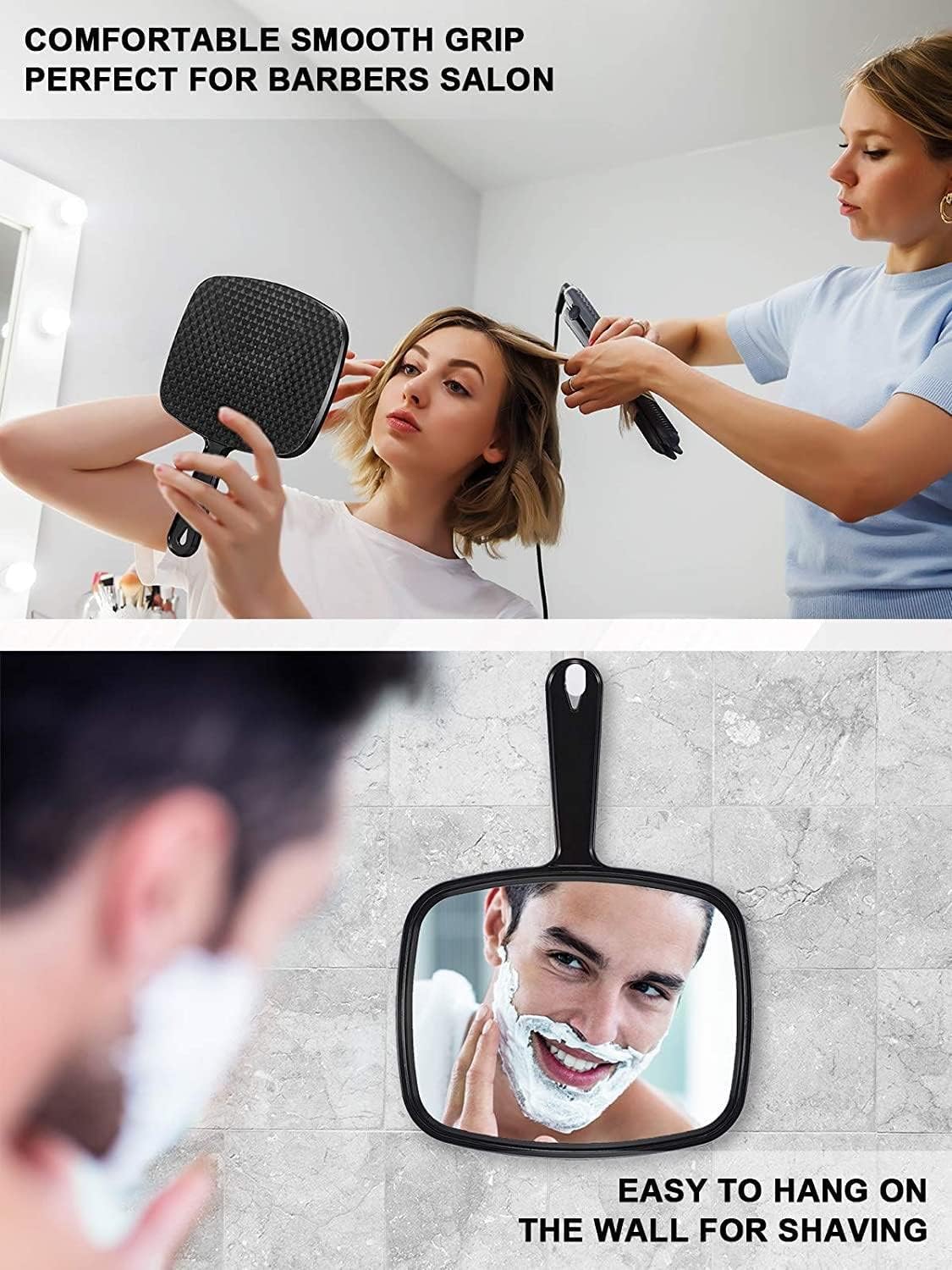 CL Trading Mirror - Handheld Mirror- Medium Size 6.75' - Black : Beauty & Personal Care